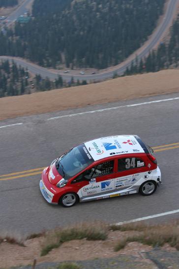 The second Mitsubishi entry in the 2012 Pikes Peak International Hill Climb, a production 2012 Mitsubishi i-MiEV driven by professional SCORE International off-road racer Beccy Gordon, finished 6th in the Electric Vehicle class with a time of 15 minutes, 10.557 seconds.