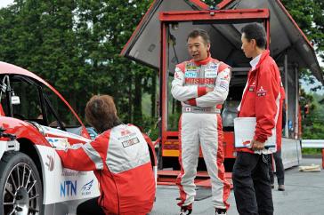 Two-time Paris-Dakar Rally champion Hiroshi Masuoka will pilot an advanced race-spec version of the Mitsubishi i - the i-MiEV Evolution - in the 2012 Pikes Peak International Hill Climb